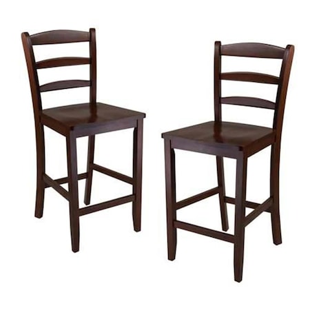 Winsome Trading Winsome Trading 94244 Set of 2  24 in. Counter Ladder Back Stool 94244